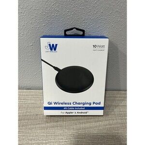Just Wireless 10W Qi Wireless Charging Pad with 4ft TPU Charging Cable Black